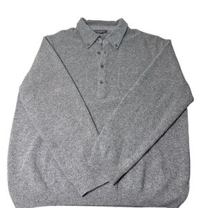 Brooks Brothers Thick Lambswool popover polo knit sweater Men’s XXL Gray